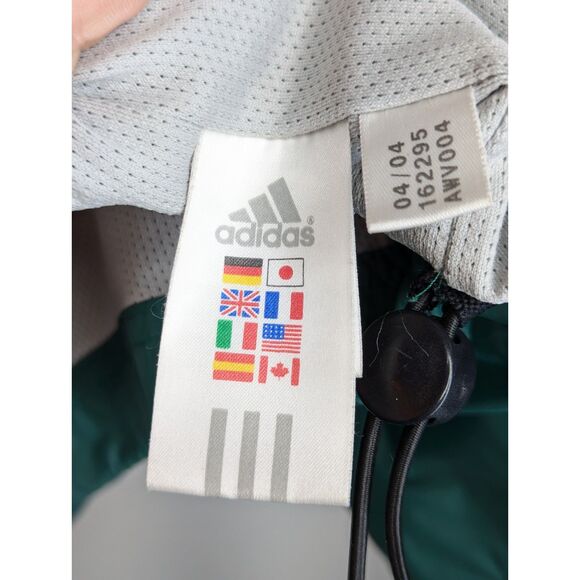 Vintage Adidas Y2K Track Jacket Sz XL Green White Stripes Blokecore - Picture 12 of 13
